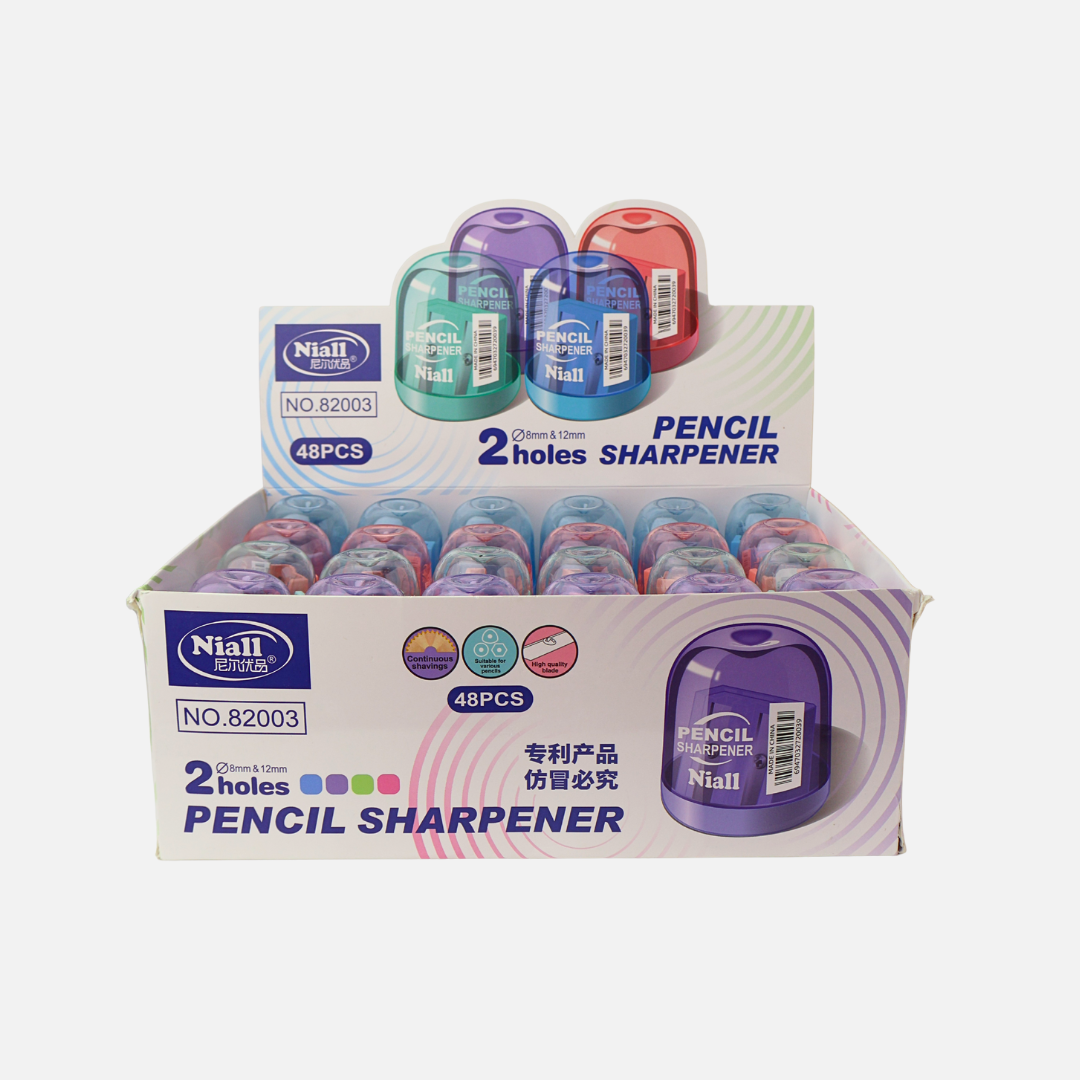 PACK SACAPUNTAS C/DEPOSITO PASTEL ARGENTO 2ORIFICIOS X48