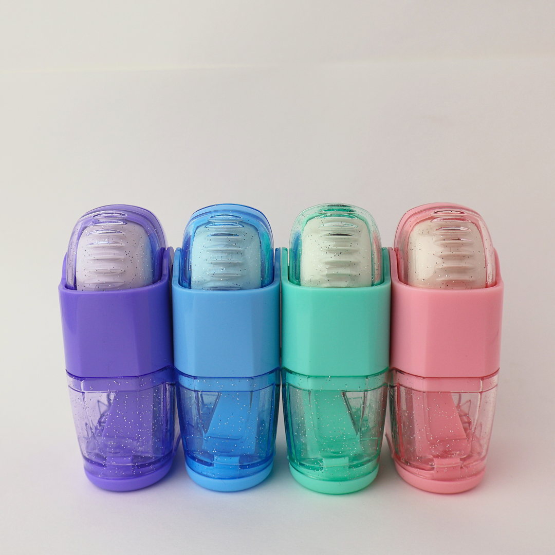 PACK SACAPUNTAS MULTIFUNCIONAL ARGENTO C/DEPOSITO, GOMA Y CEPILLO X24UND