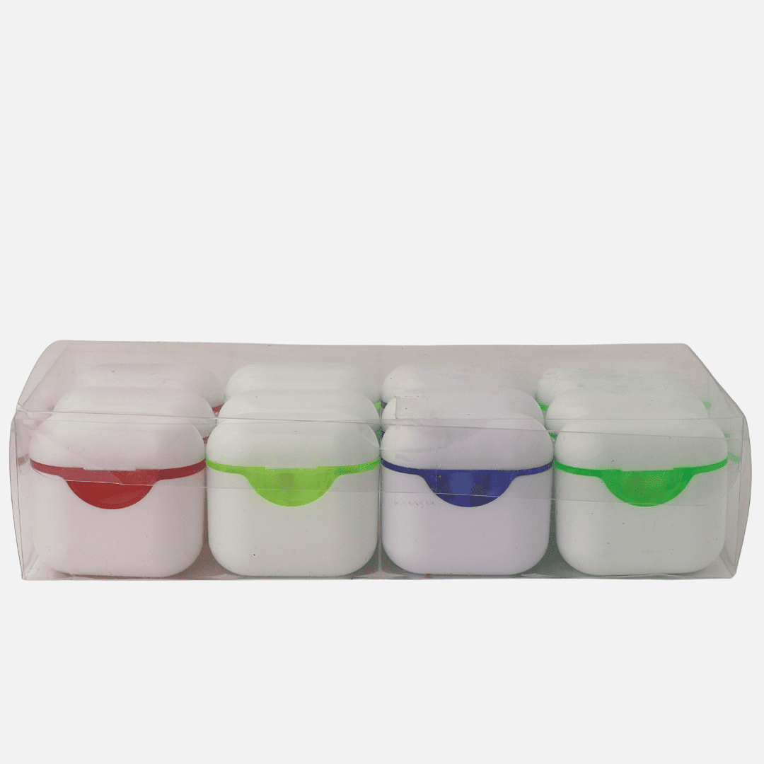 COMBO SACAPUNTAS C/DEPOSITO ARGENTO 2ORIFICIOS TIPO AIRPODS X20 PACKS X12 UND