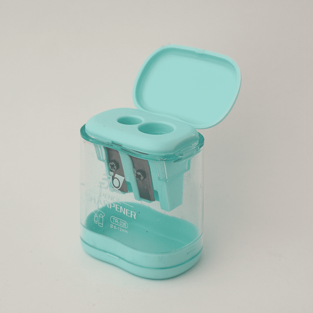 COMBO SACAPUNTAS HEXAGONAL C/DEPOSITO ARGENTO 2ORIFICIOS PASTEL X24 PACKS X12 UND