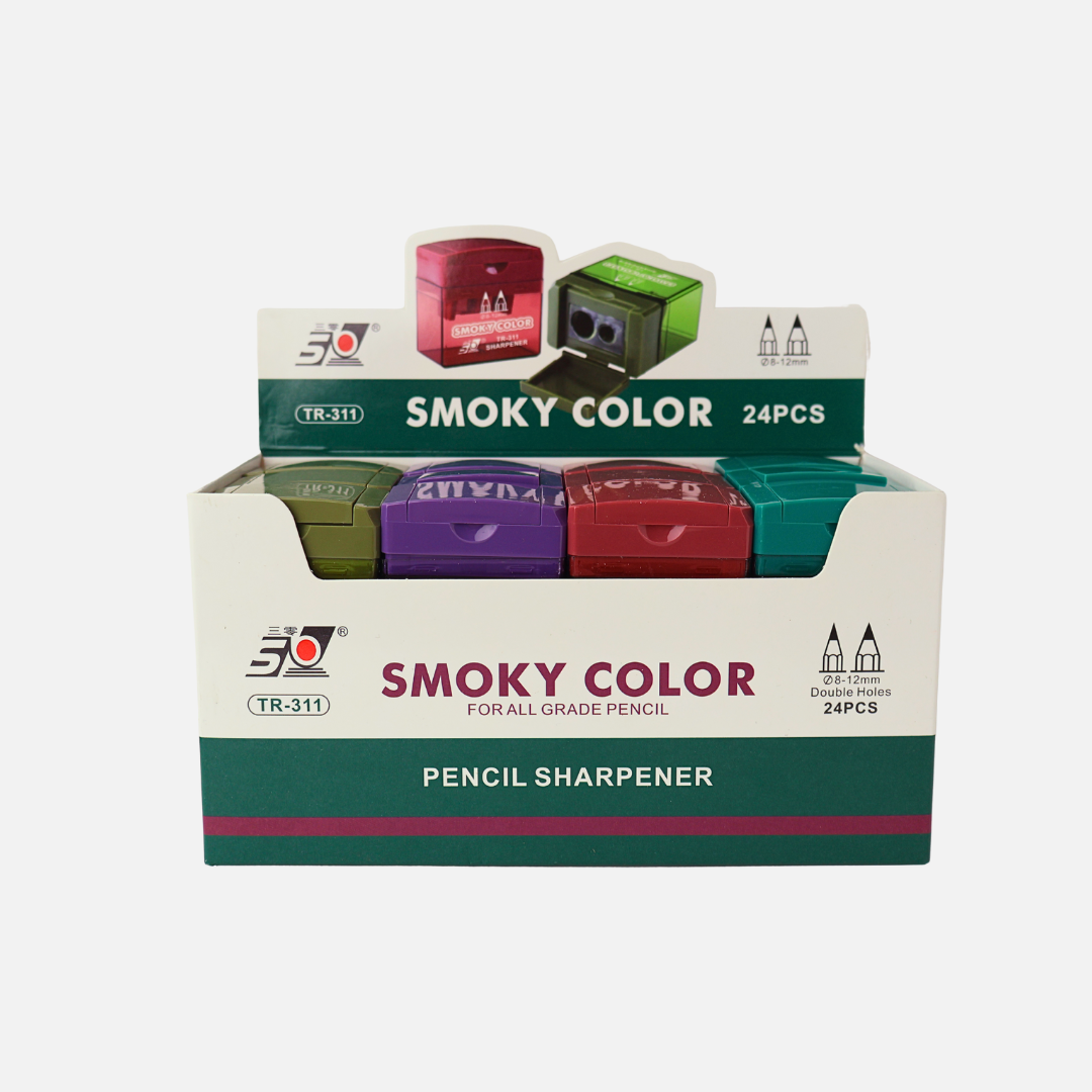 COMBO SACAPUNTAS CUADRADO C/DEPOSITO ARGENTO 2ORIFICIOS X10 PACKS X24 UND