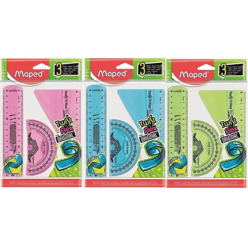 SET GEOMETRICO FLEXIBLE MAPED TWIST N FLEX X3 PIEZAS PACK X10 UND