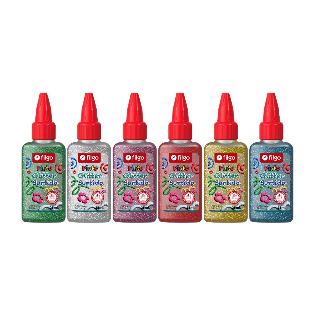 ADHESIVO GLITTER FILGO PINTO X 25 ML PACK X 12 UND