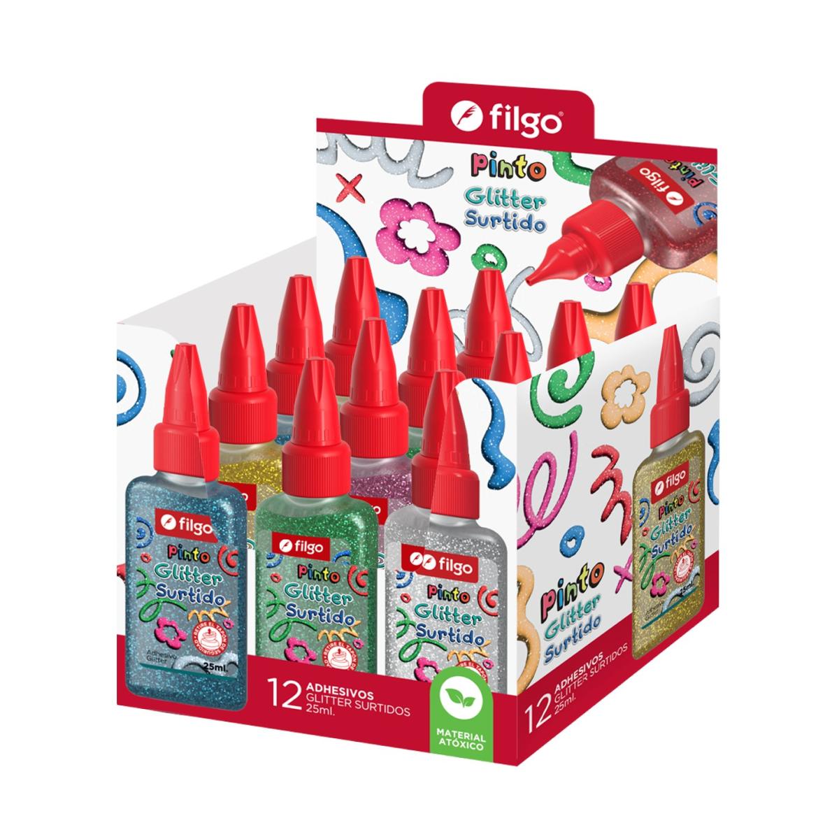 ADHESIVO GLITTER FILGO PINTO X 25 ML PACK X 12 UND
