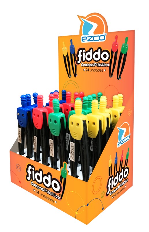 PACK COMPAS EZCO ESCOLAR PLASTICO FIDDO X24 UNI