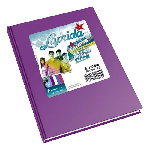 CUADERNO ARAÑA 16X21 (N°1) LAPRIDA X50H RAYADO COLORES SURTIDOS