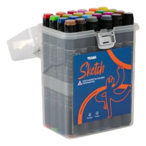 MARCADORES TRAMA SKETCH PERMANENTE X24 COLORES CLASICO