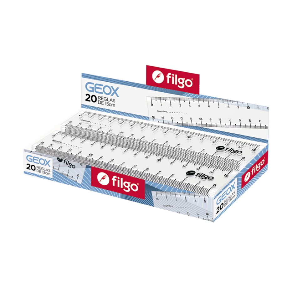 REGLA FILGO GEOX 15 CM X PACK 20 UND