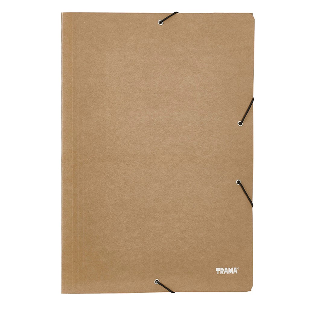 CARPETA TRAMA 3 SOLAPAS C/ELASTICO OFICIO PP MARRON PLASTIFICADO