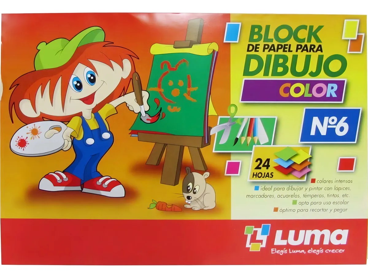 BLOCK DE DIBUJO LUMA N6 COLOR X 24 HJS