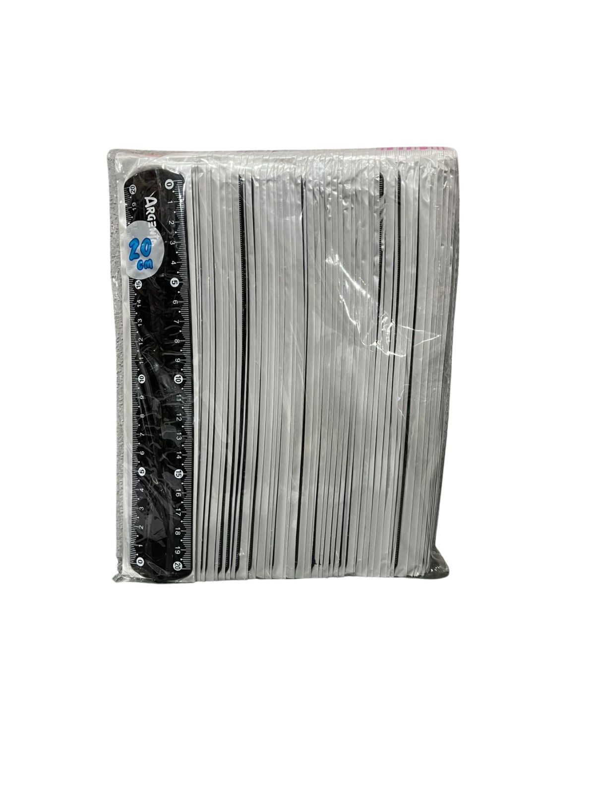 PACK DE REGLA FLEXIBLE ARGENTO NEGRA X20CM X48