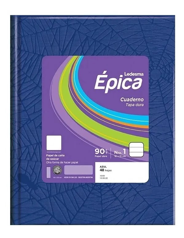 CUADERNO EPICA 16X21 N1 ARAÑA RAYADO X 48 HJS