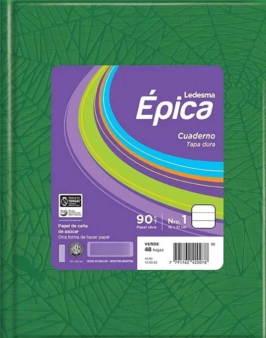 CUADERNO EPICA 16X21 N1 ARAÑA RAYADO X 48 HJS