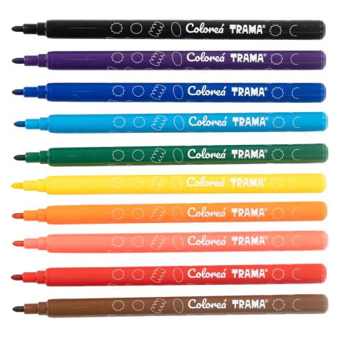 MARCADORES TRAMA ESCOLAR AL AGUA PUNTA FINA X10 SURT