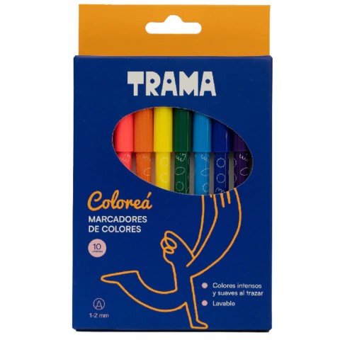 MARCADORES TRAMA ESCOLAR AL AGUA PUNTA FINA X10 SURT