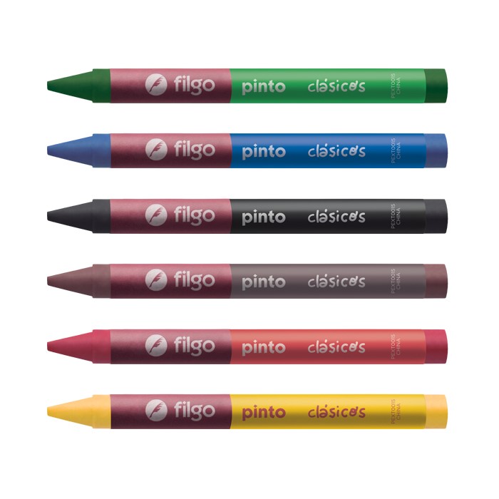 CRAYONES DE CERA FILGO PINTO X6 SURT PACK X24 ESTUCHES