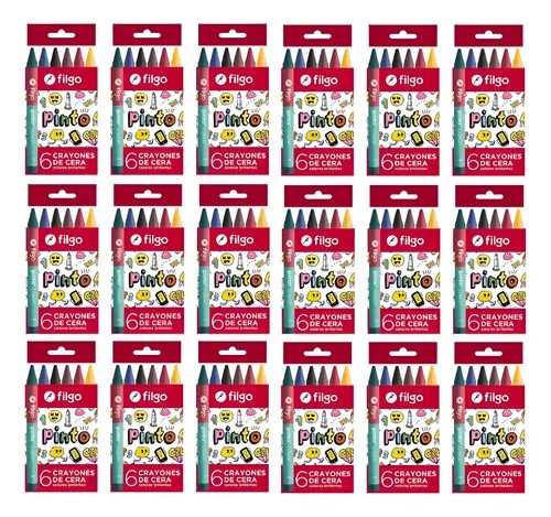 CRAYONES DE CERA FILGO PINTO X6 SURT PACK X24 ESTUCHES