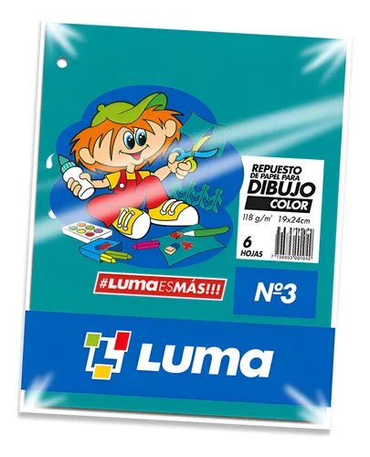 REPUESTO DE DIBUJO LUMA N°3 COLOR X6HJS PACK X 25 UND