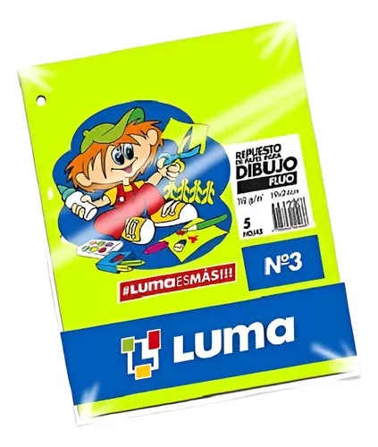 REPUESTO DE DIBUJO LUMA N°3 FLUO X5HJS PACK X 25 UND