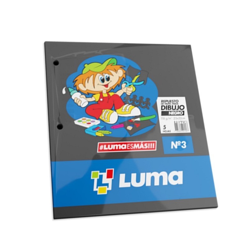 REPUESTO DE DIBUJO LUMA N°3 X 5HJS NEGRO PACK X 25 UND