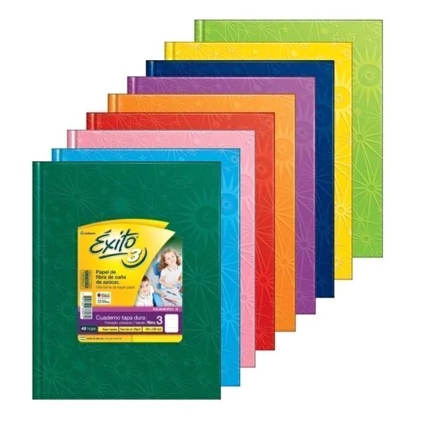 CUADERNO ARAÑA 19X24 N°3 ÉXITO X 48HJS RAYADO PACK X8 UND