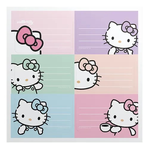ETIQUETA MOOVING HELLO KITTY PACK X12 UNIDADES