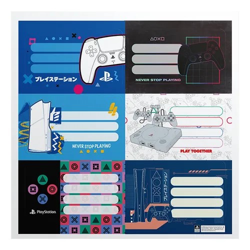 ETIQUETA MOOVING PLAYSTATIONS PACK X12 UNIDADES