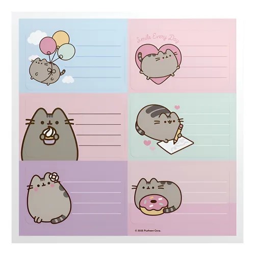 ETIQUETA MOOVING PUSHEEN PACK X12 UNIDADES