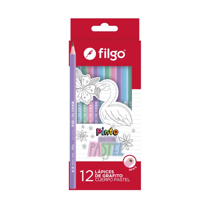 LAPIZ NEGRO HB X12 FILGO PINTO PASTEL PACK X12 ESTUCHES