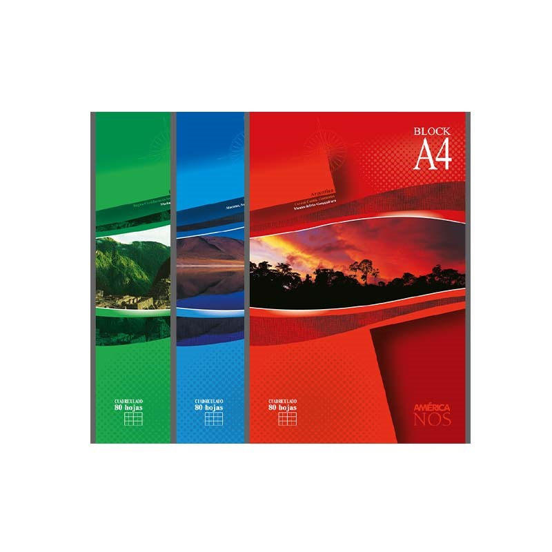BLOCK A4 AMERICA X80 HJS CUADRICULADO PACK X10