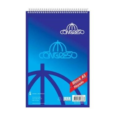 BLOCK CONGRESO C/ ESPIRAL X80HJS RAYADAS PACK X5