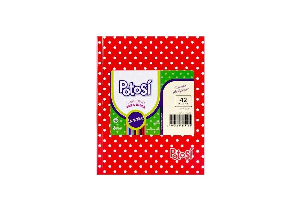 CUADERNO LUNAR 16X21 N°1 POTOSI X42 HJS PACK X 12 RAYADO