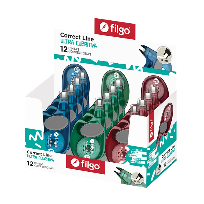 CINTA CORRECTORA FILGO CORRECT LINE 512 12 MT BULTO X 30 PACKS