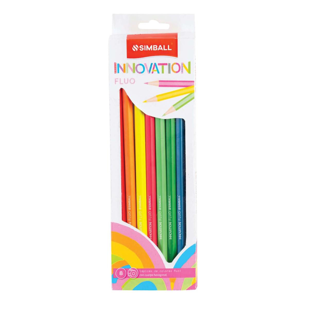LÁPICES DE COLORES SIMBALL INNOVATION FLÚO X 8 UND