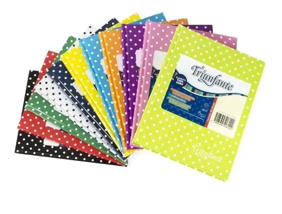 CUADERNO LUNAR 16X21 (N°1) TRIUNFANTE X48HJS RAYADAS COLORES SURT XU