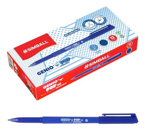 PACK ROLLER GEL BORRABLE SIMBALL POP 2G X12