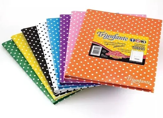 CUADERNO LUNAR 19X24 (N°3) TRIUNFANTE X48HJS RAYADAS COLORES SURT XU