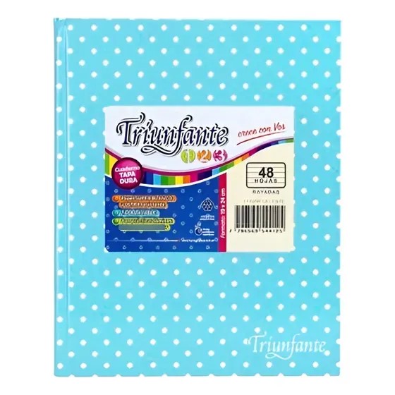CUADERNO LUNAR 19X24 (N°3) TRIUNFANTE X48HJS RAYADAS COLORES SURT XU