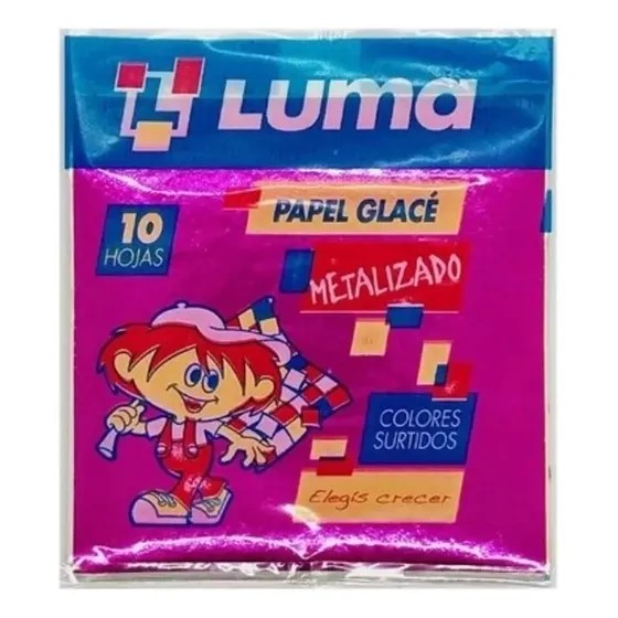 PAPEL GLACE METALIZADO X10 HJS LUMA