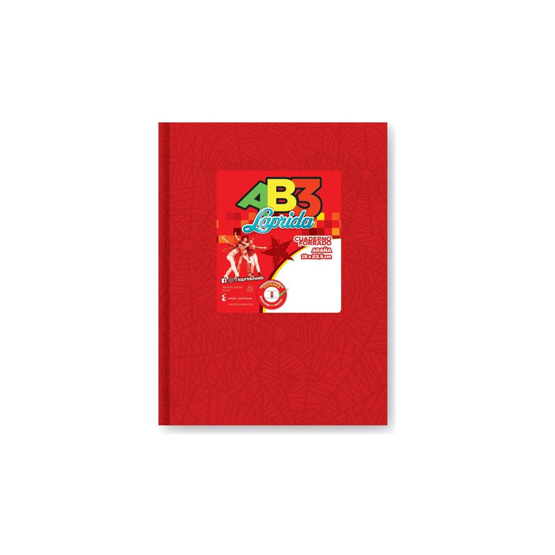 CUADERNO ARAÑA 19X24 (N°3) LAPRIDA X50HJS RAYADAS COLORES SURT XU