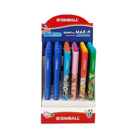 PACK BOLIGRAFO ROLLER BORABLE GENIO SIMBALL C/GRUESO MAX X24U