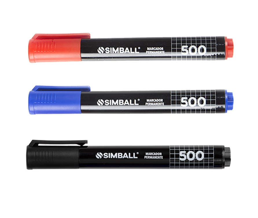MARCADOR PERMANENTE SIMBALL 500 P/BISELADA COLORES SURTIDOS X UND