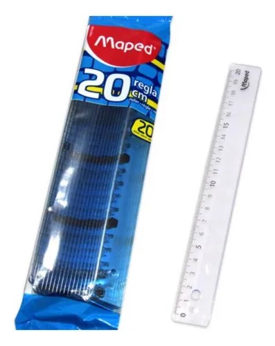 PACK REGLA MAPED CRISTAL 20CM X20U
