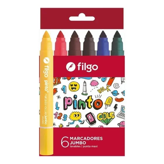 MARCADOR ESCOLAR X6 FILGO PINTO JUMBO SURT