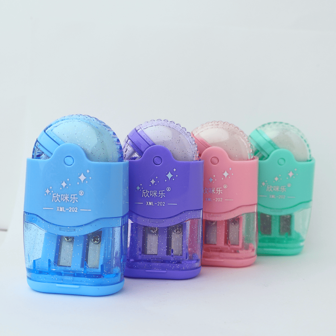 SACAPUNTAS MULTIFUNCIONAL ARGENTO C/DEPOSITO, GOMA Y CEPILLO XUND