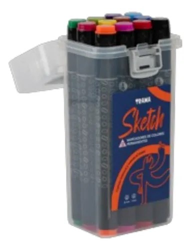MARCADORES TRAMA SKETCH PERMANENTE X12 COLORES CLASICO