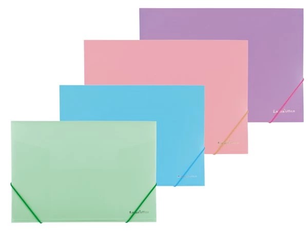 CARPETA PLASTICA 3 SOLAPAS OFICIO LAMA COLORES PASTEL