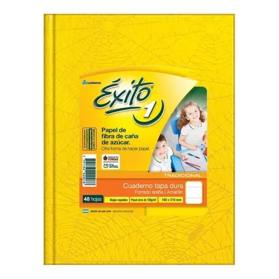 CUADERNO ARAÑA 16X21 (N°1) ÉXITO X48 HJS RAYADAS COLORES SURTIDOS