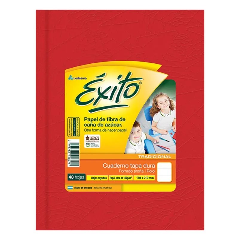 CUADERNO ARAÑA 16X21 (N°1) ÉXITO X48 HJS RAYADAS COLORES SURTIDOS