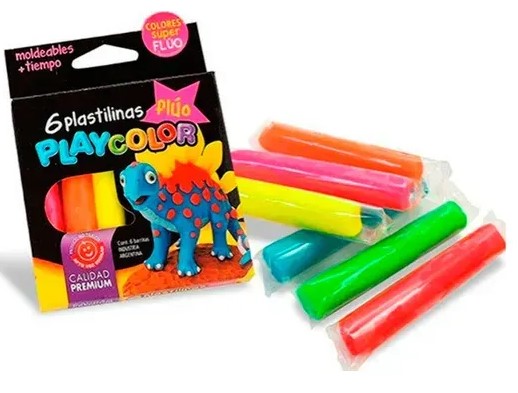 PLASTILINA PLAYCOLOR FLUO X6 BULTO X60 ESTUCHES